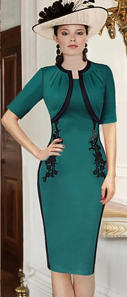 Ketty More Women's American Half Sleeves Flower Embroidered Dress-KMWD196