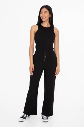 Keyhole Back Jumpsuit: BLACK