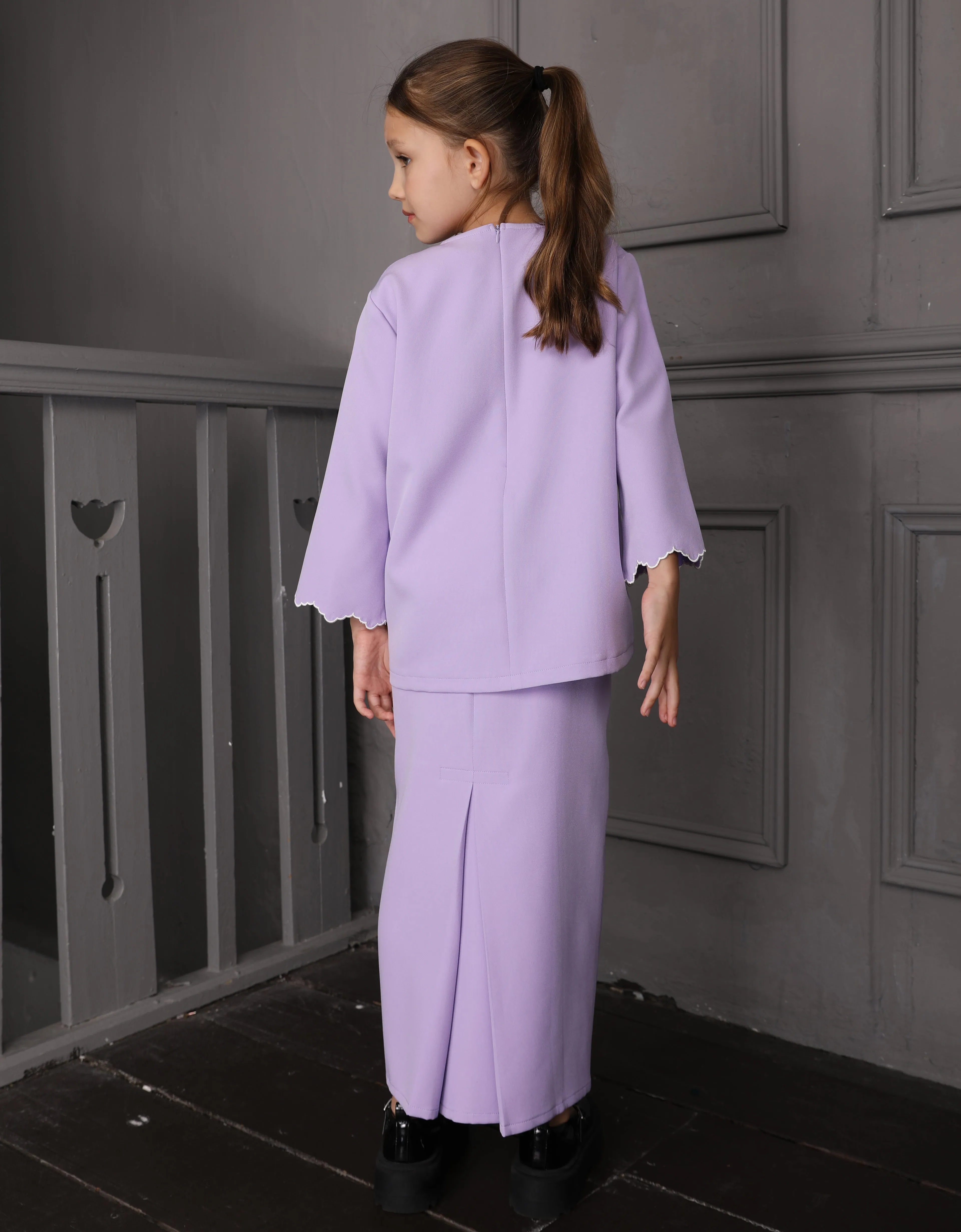 KIDS BAJU KURUNG KEDAH AGNES (LILAC)