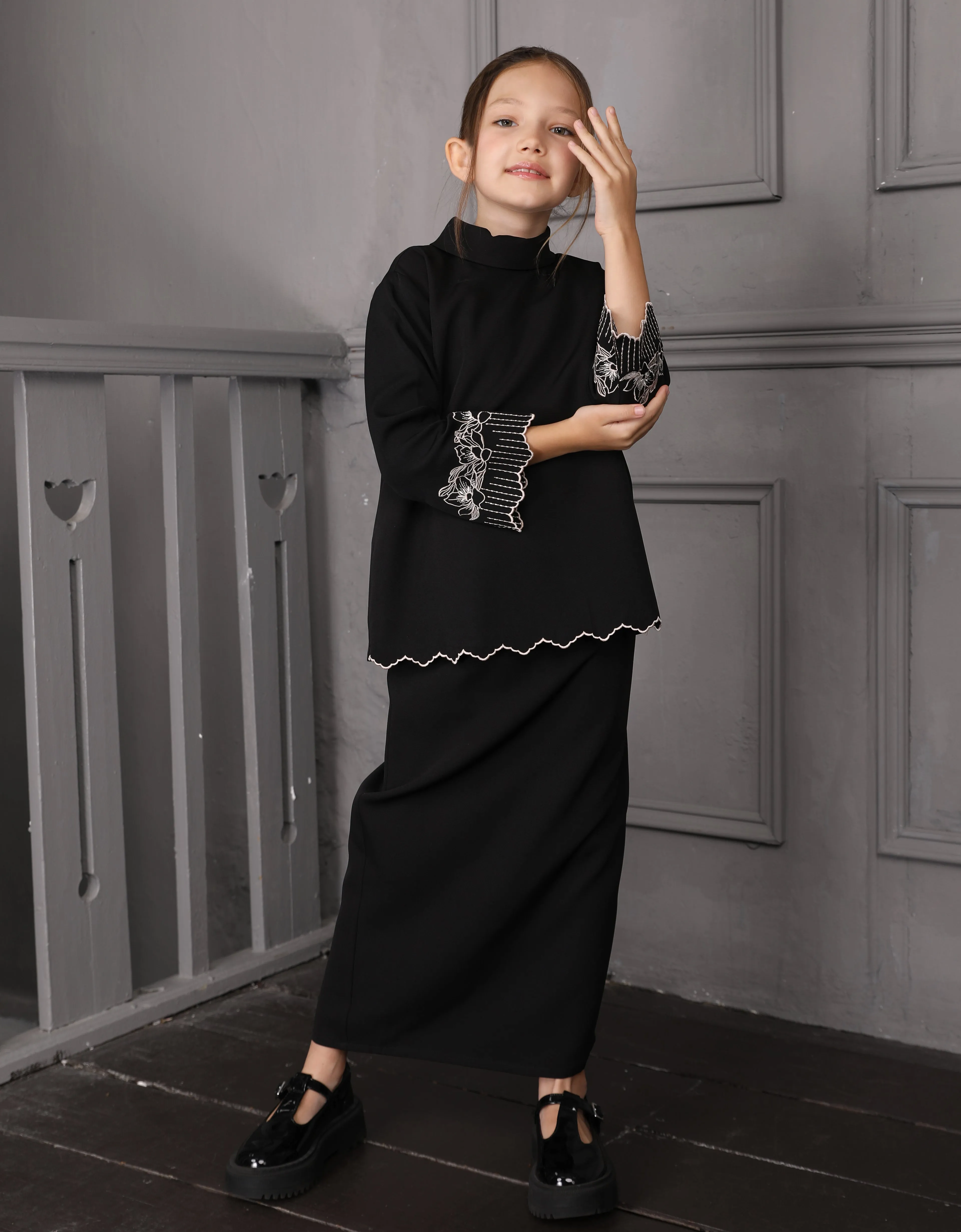 KIDS BAJU KURUNG KEDAH DOVIE (BLACK)