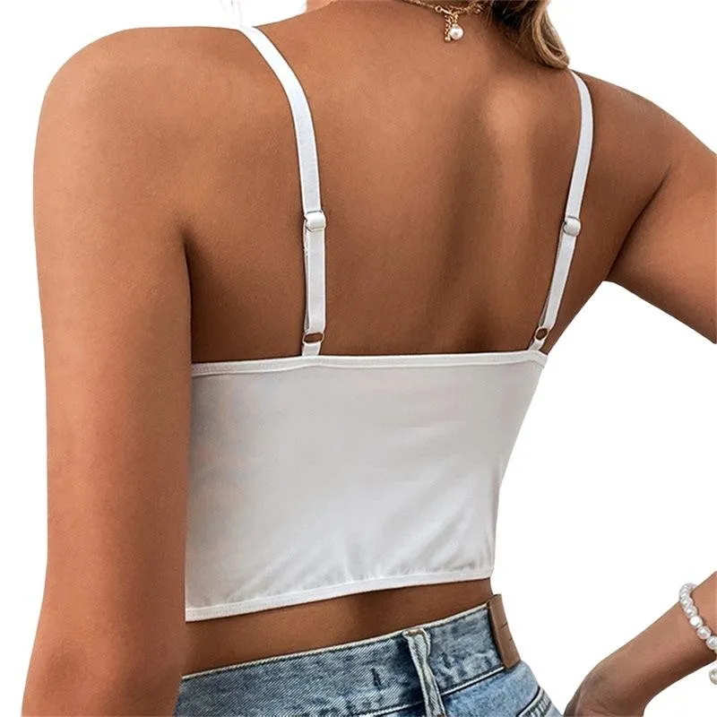 KittenAlarm - Bethany Spaghetti Strap Hollow Lace Corset Top