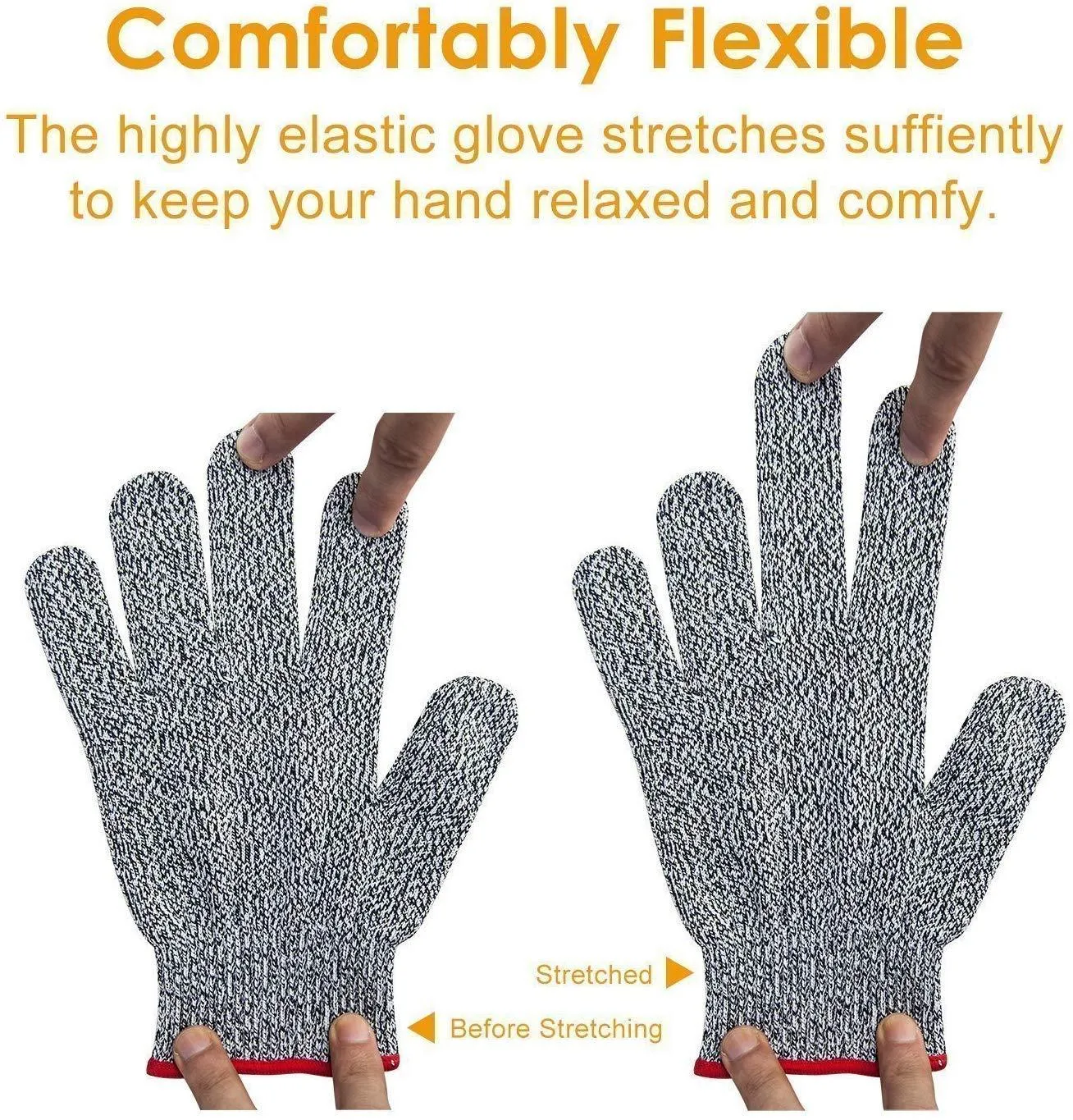 Knife Cut Resistant Nylon, Hand Safety Gloves for Kitchen, Industry, Sharp Items, Gardening,