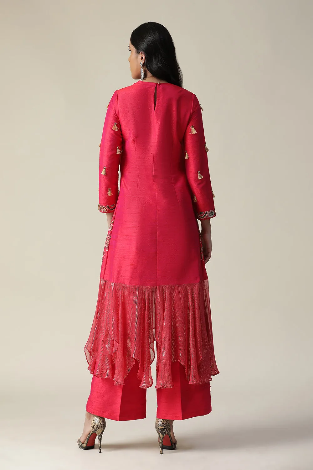 La Rosa Raw Silk Tunic Set
