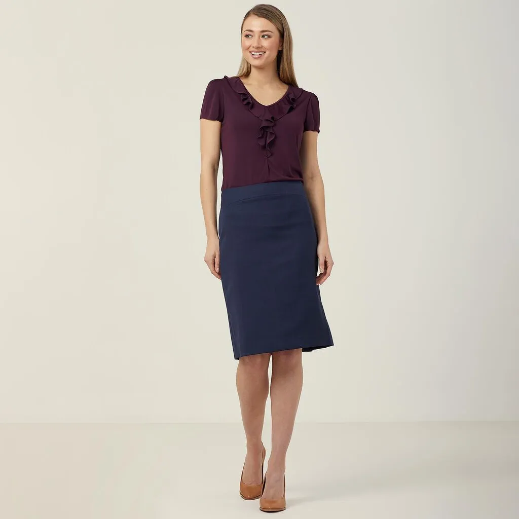 Ladies Sharkskin Detail Pencil Skirt - BLN  - CAT2L3