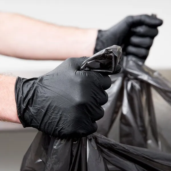 Lavex Industrial Black Powder-Free Nitrile 100PK Disposable Gloves