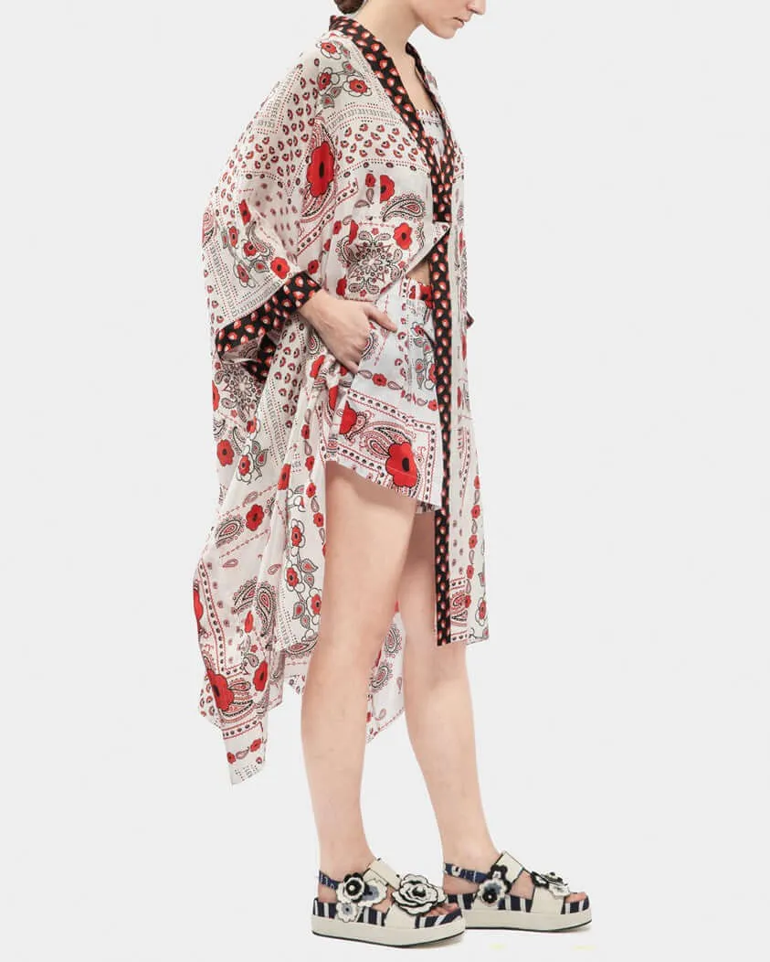 Lightweight Silk Print Tunic Blouse