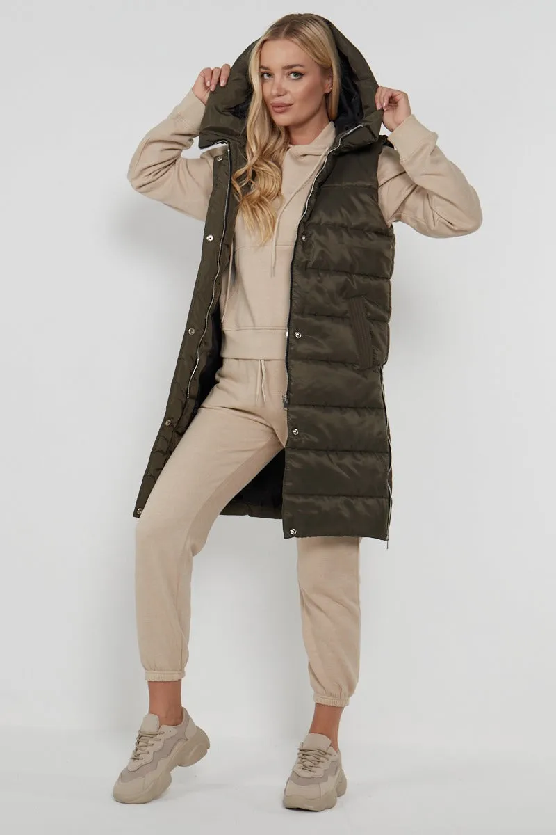 Longline Panelled Puffer Gilet