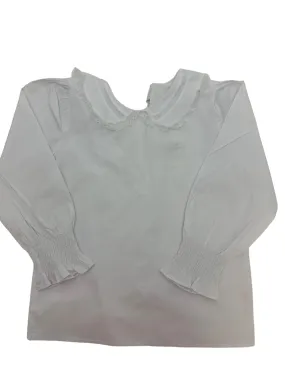 Lulu Bebe Joy LS White Lace Peter Pan Collar Shirt 5108