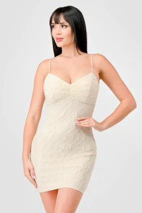 LUXE TEXTURE SWEETHEART SLEEVELESS TANK MINI DRESS