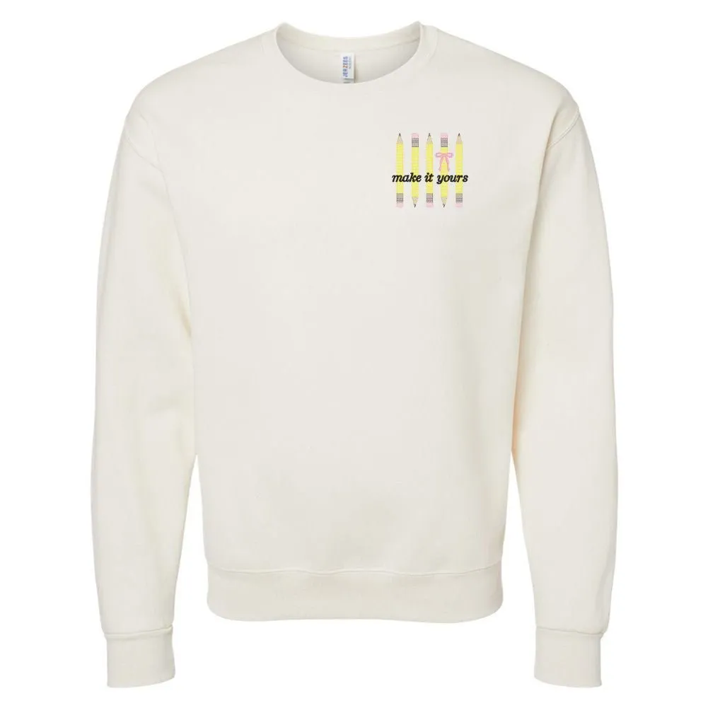 Make It Yours™ 'Bow & Pencil' Crewneck Sweatshirt