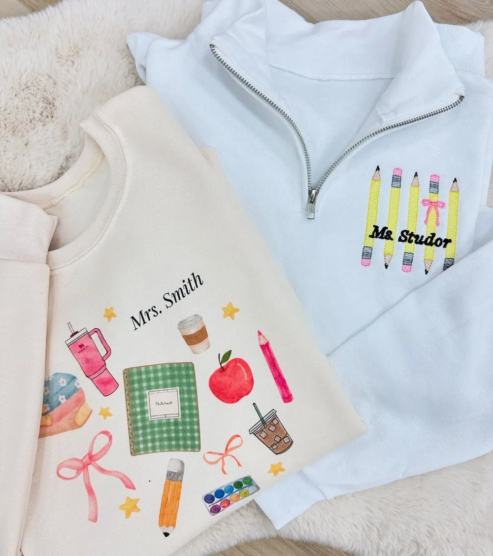 Make It Yours™ 'Bow & Pencil' Crewneck Sweatshirt