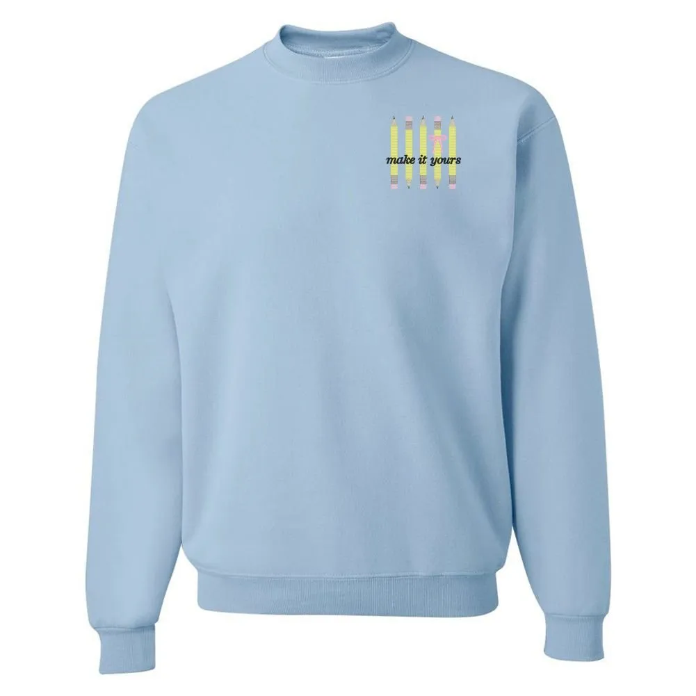 Make It Yours™ 'Bow & Pencil' Crewneck Sweatshirt