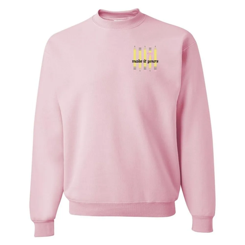 Make It Yours™ 'Bow & Pencil' Crewneck Sweatshirt