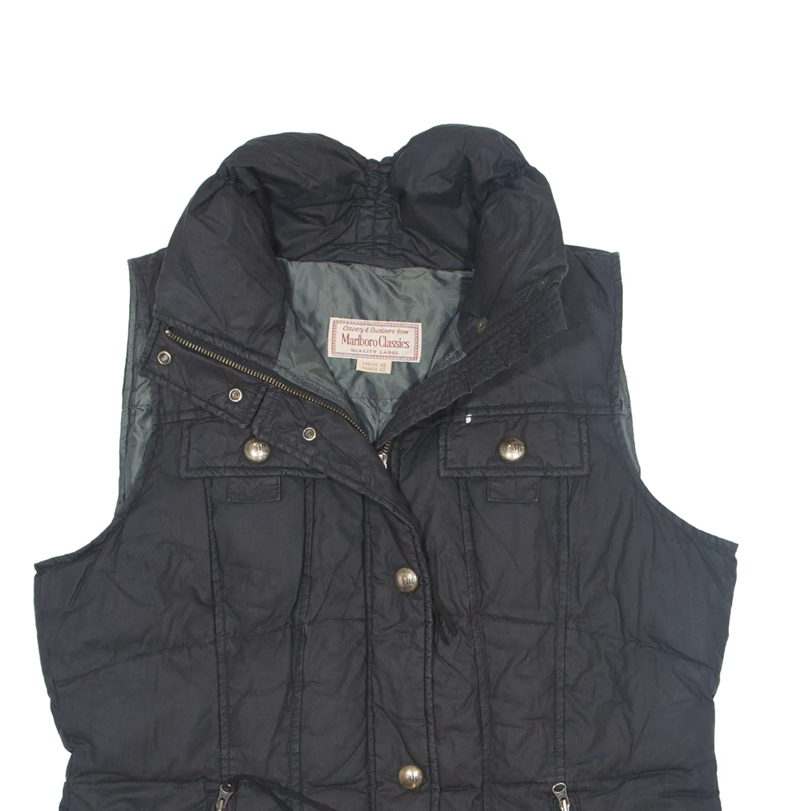 MARLBORO Classics Down Insulated Puffer Gilet Black 90s Womens L