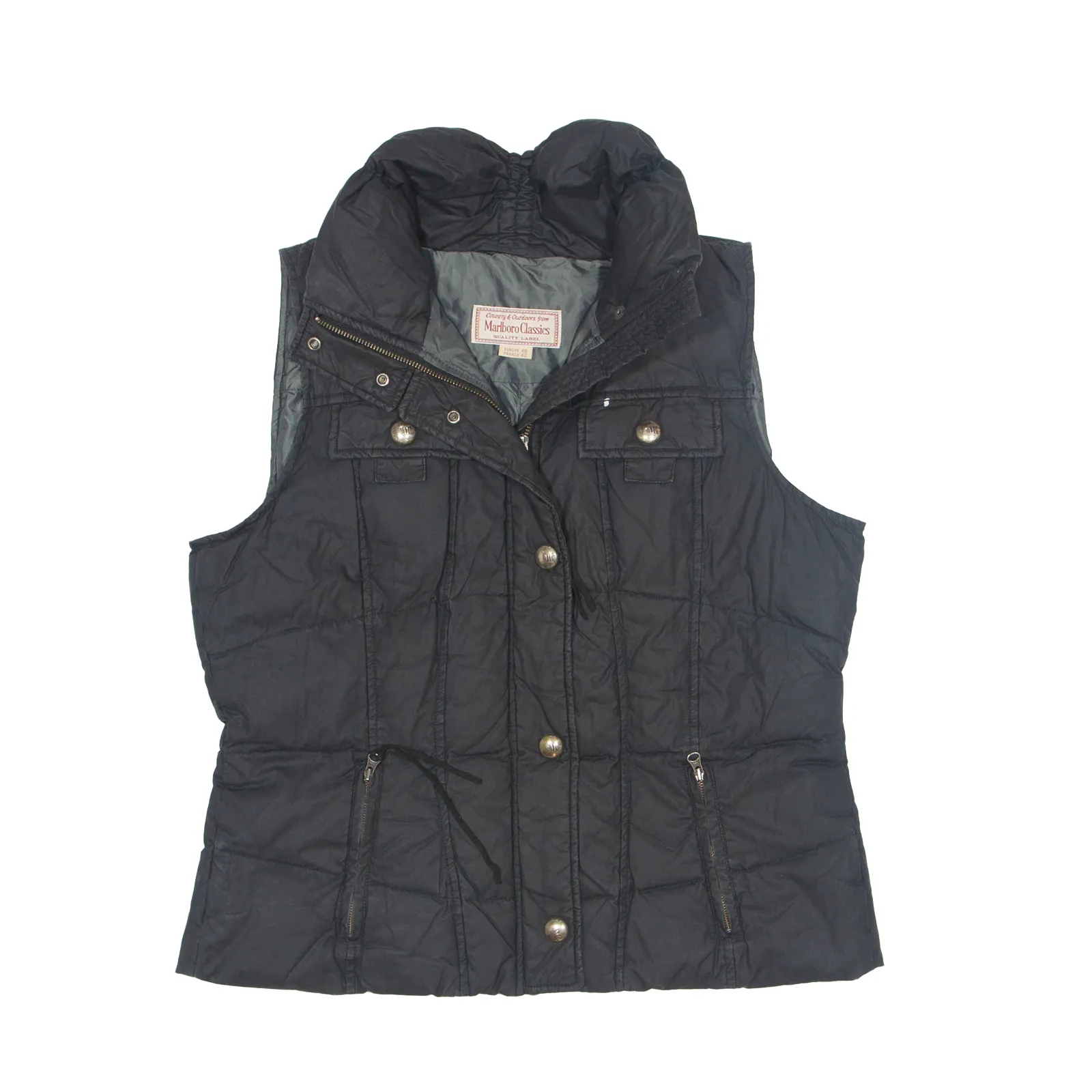 MARLBORO Classics Down Insulated Puffer Gilet Black 90s Womens L