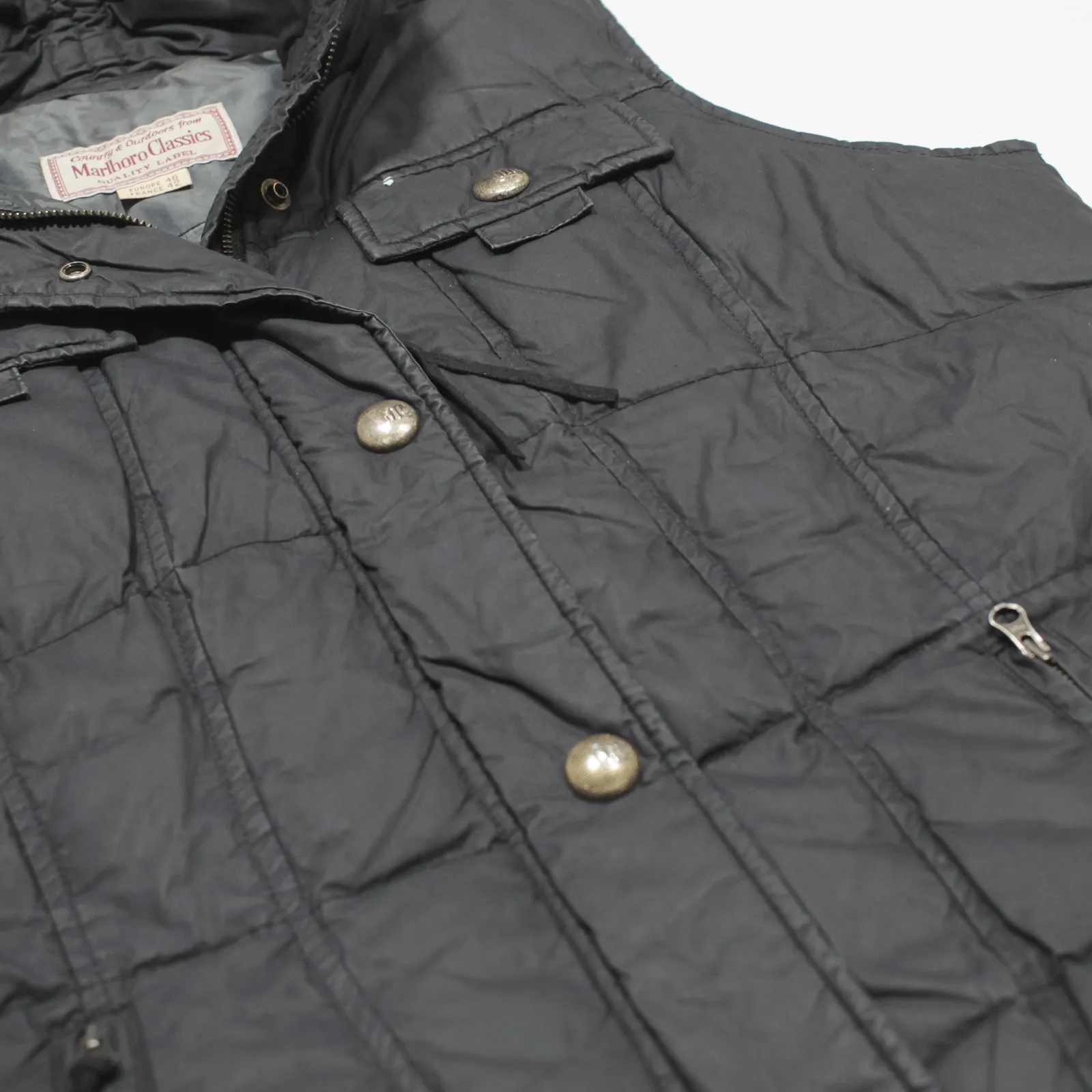 MARLBORO Classics Down Insulated Puffer Gilet Black 90s Womens L