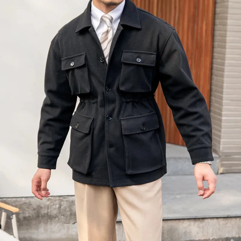 Men's Safari Jacket with Multi-pockets - Quilted Regular Fit