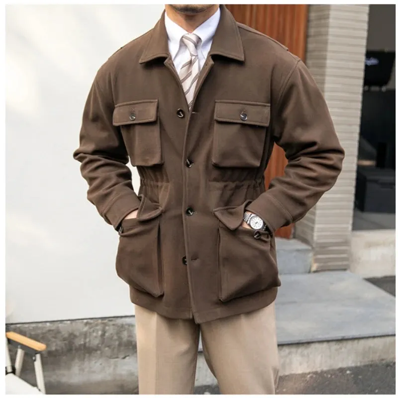 Men's Safari Jacket with Multi-pockets - Quilted Regular Fit