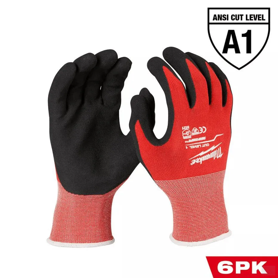 MILWAUKEE Cut 1 Nitrile Glove - 6 PK - Large 48-22-8902P