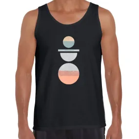 Minimal Circle Print Tee Abstract Design Round Neck Funny Geometric Unisex Tank Top