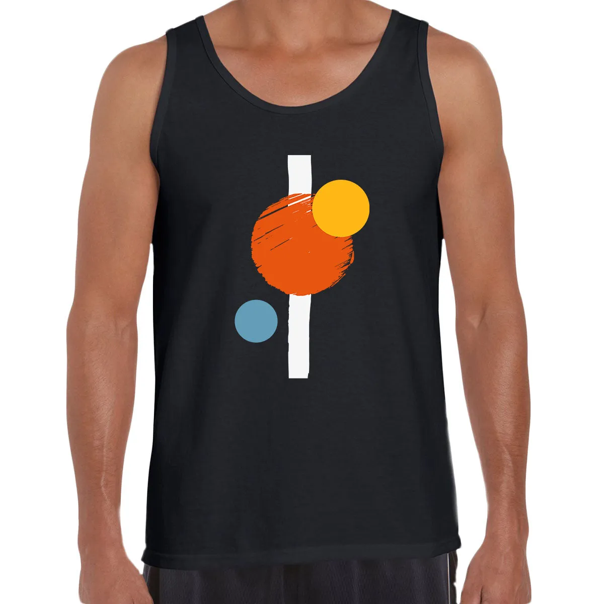 Minimal Colorful Art Print Tee Abstract Design Round Neck Funny Geometric Unisex Tank Top