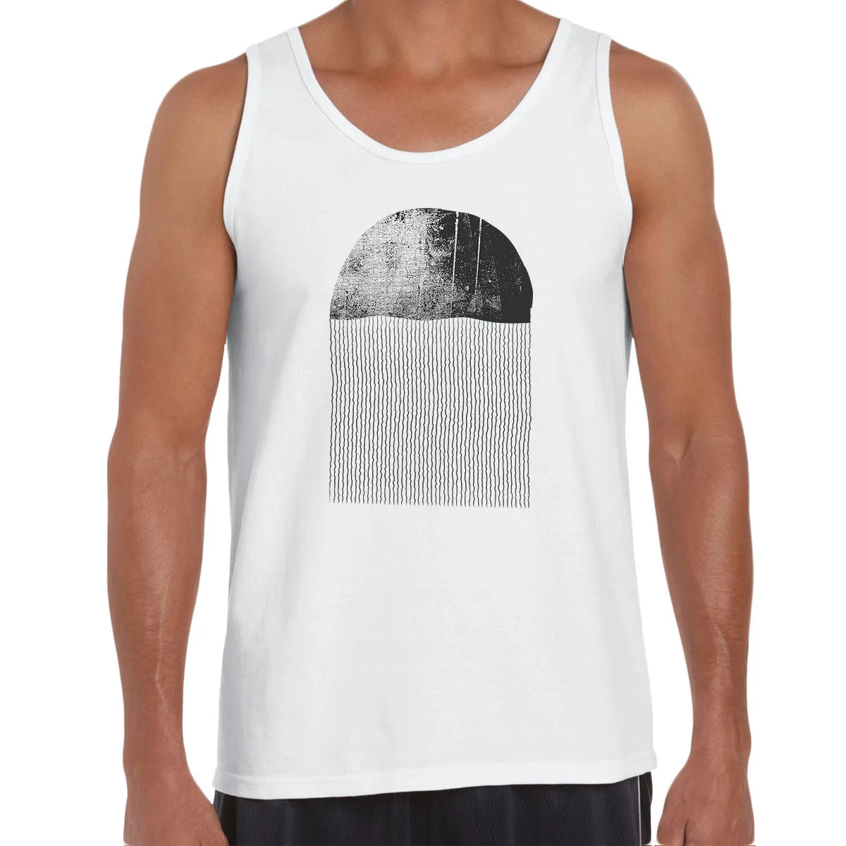 Minimal Jellyfish Print Tee Sea Creature Round Funny Abstract Unisex Tank Top