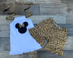 Minnie Mouse Leopard Short Set