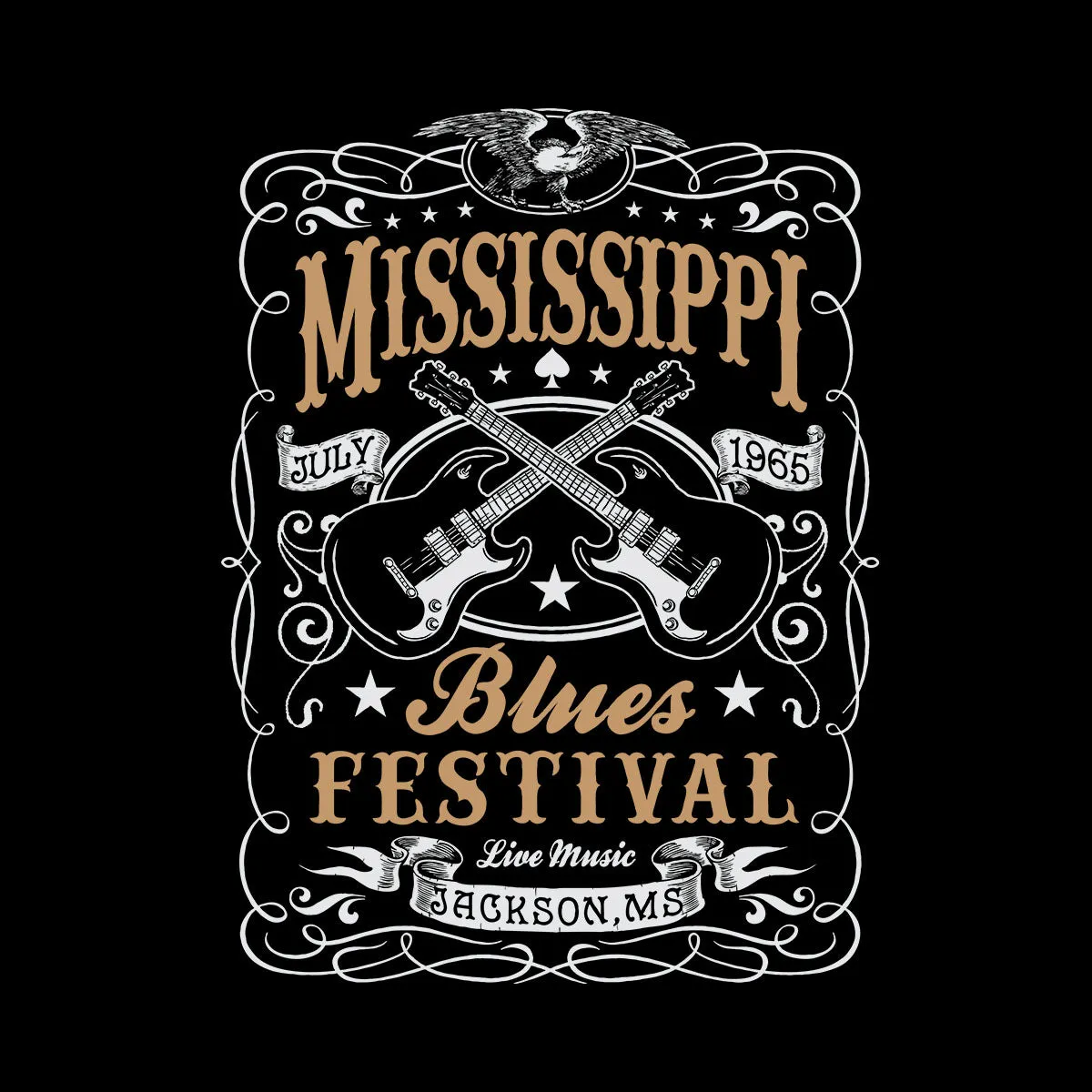 Mississippi Blues Festival 65 Retro Indie Blues Vintage Graphic Print Typographygraphy Unisex Tank Top