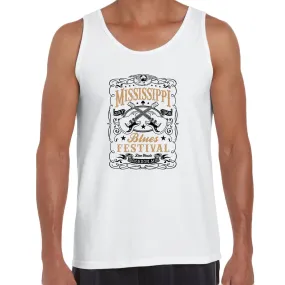 Mississippi Blues Festival 65 Retro Indie Blues Vintage Graphic Print Typographygraphy Unisex Tank Top