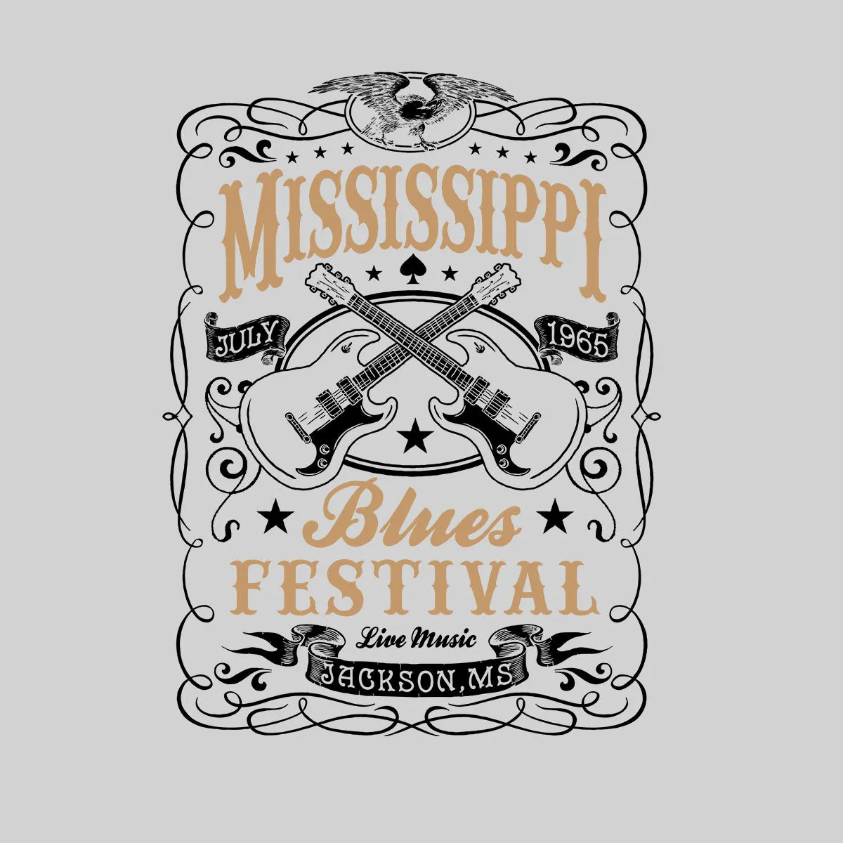 Mississippi Blues Festival 65 Retro Indie Blues Vintage Graphic Print Typographygraphy Unisex Tank Top