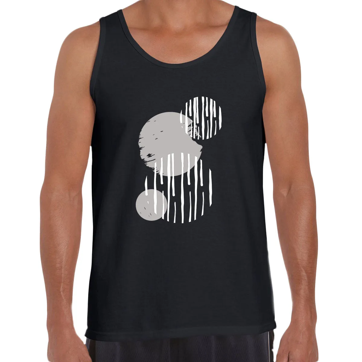 Modern Art Circles Print Abstract Round Neck Funny Birthday Gift Geometric Unisex Tank Top