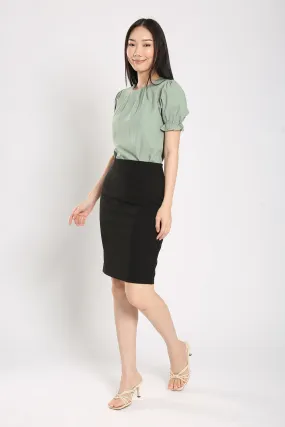Monette Ultra-Stretch Pencil Skirt in Black