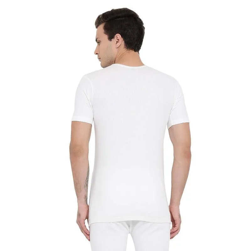 Monte Carlo Men Off White Short Sleeve Thermal Top