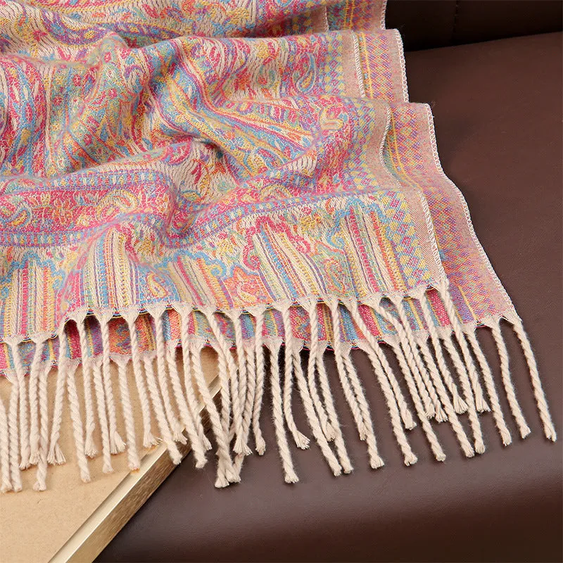 MY07New high-grade women's scarf autumn and winter shawl dual-purpose core-spun yarn thick warm scarf
