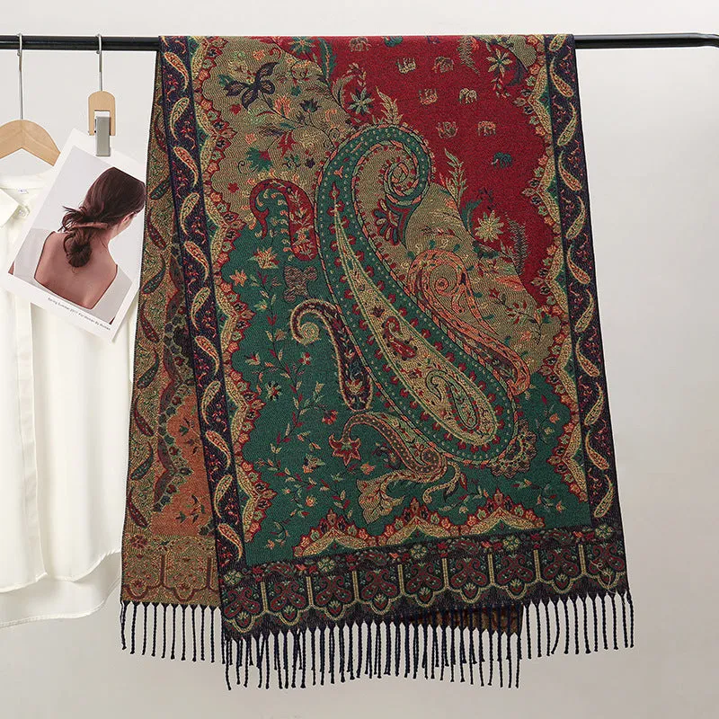 MY07New high-grade women's scarf autumn and winter shawl dual-purpose core-spun yarn thick warm scarf