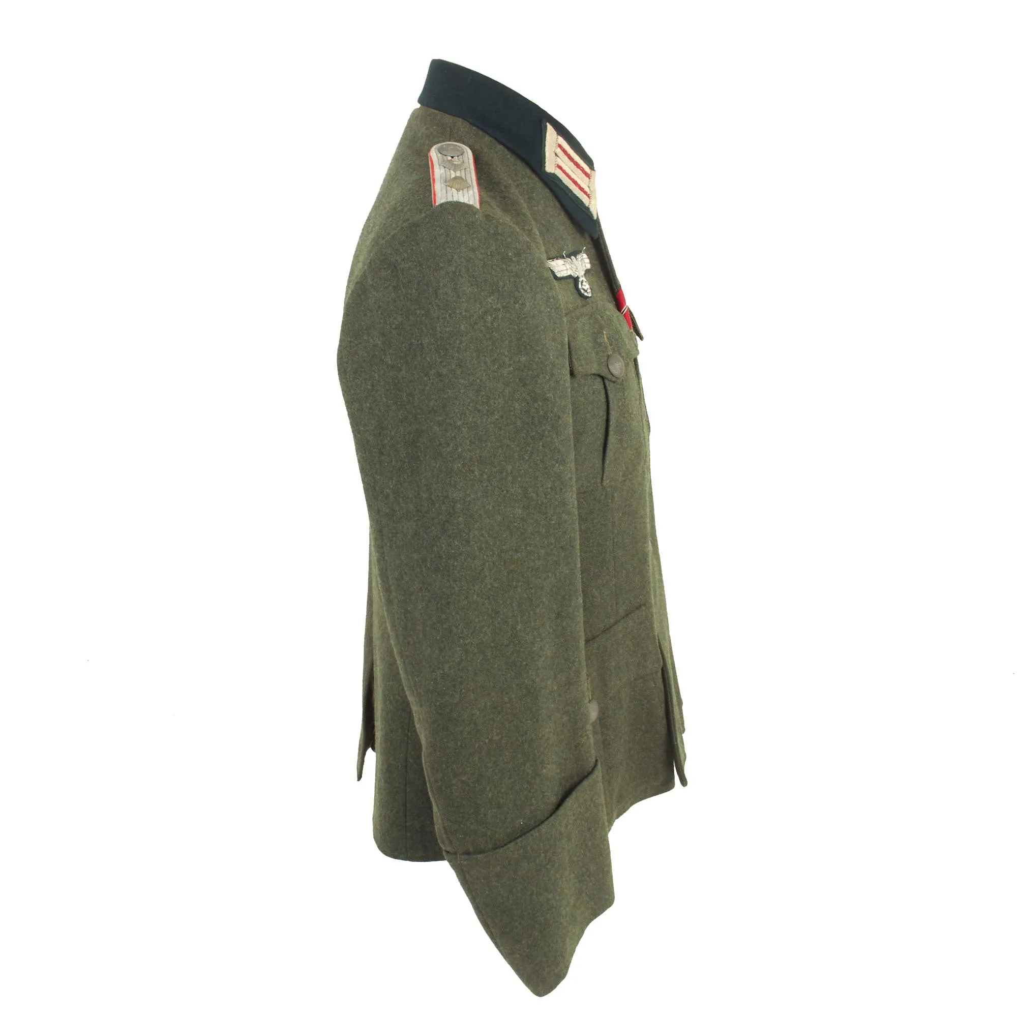Original German WWII Early Heer Artillery Reserve Hauptmann Officer's M36 Field Tunic with Eastern Medal Ribbon