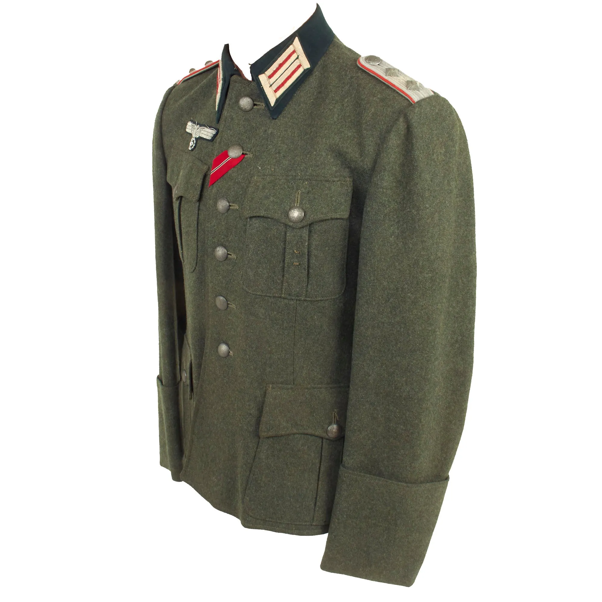 Original German WWII Early Heer Artillery Reserve Hauptmann Officer's M36 Field Tunic with Eastern Medal Ribbon