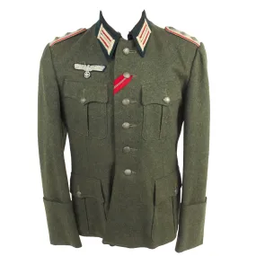 Original German WWII Early Heer Artillery Reserve Hauptmann Officer's M36 Field Tunic with Eastern Medal Ribbon