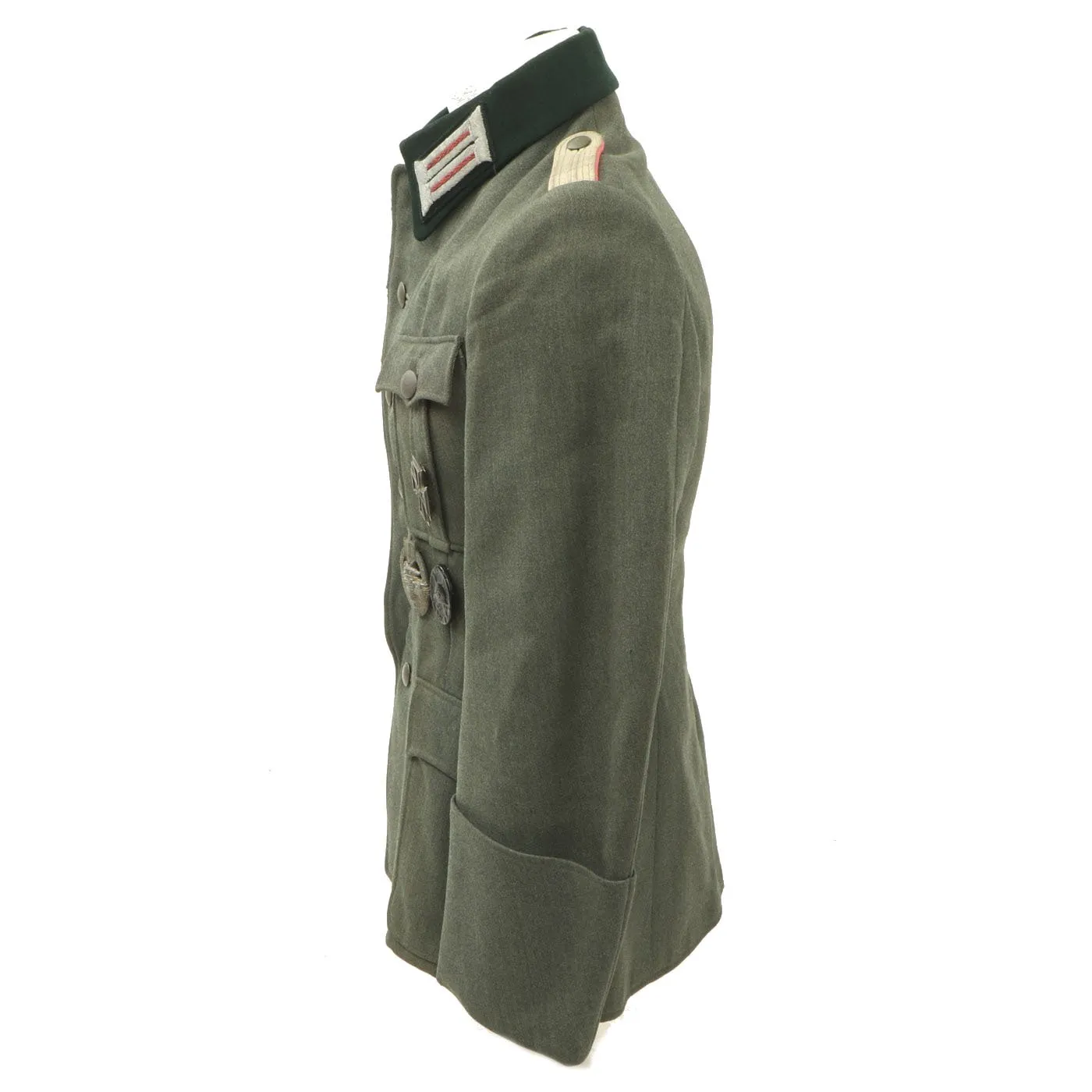 Original German WWII Panzer Tank Officer M40 Feldbluse with Badges - Dated 1942