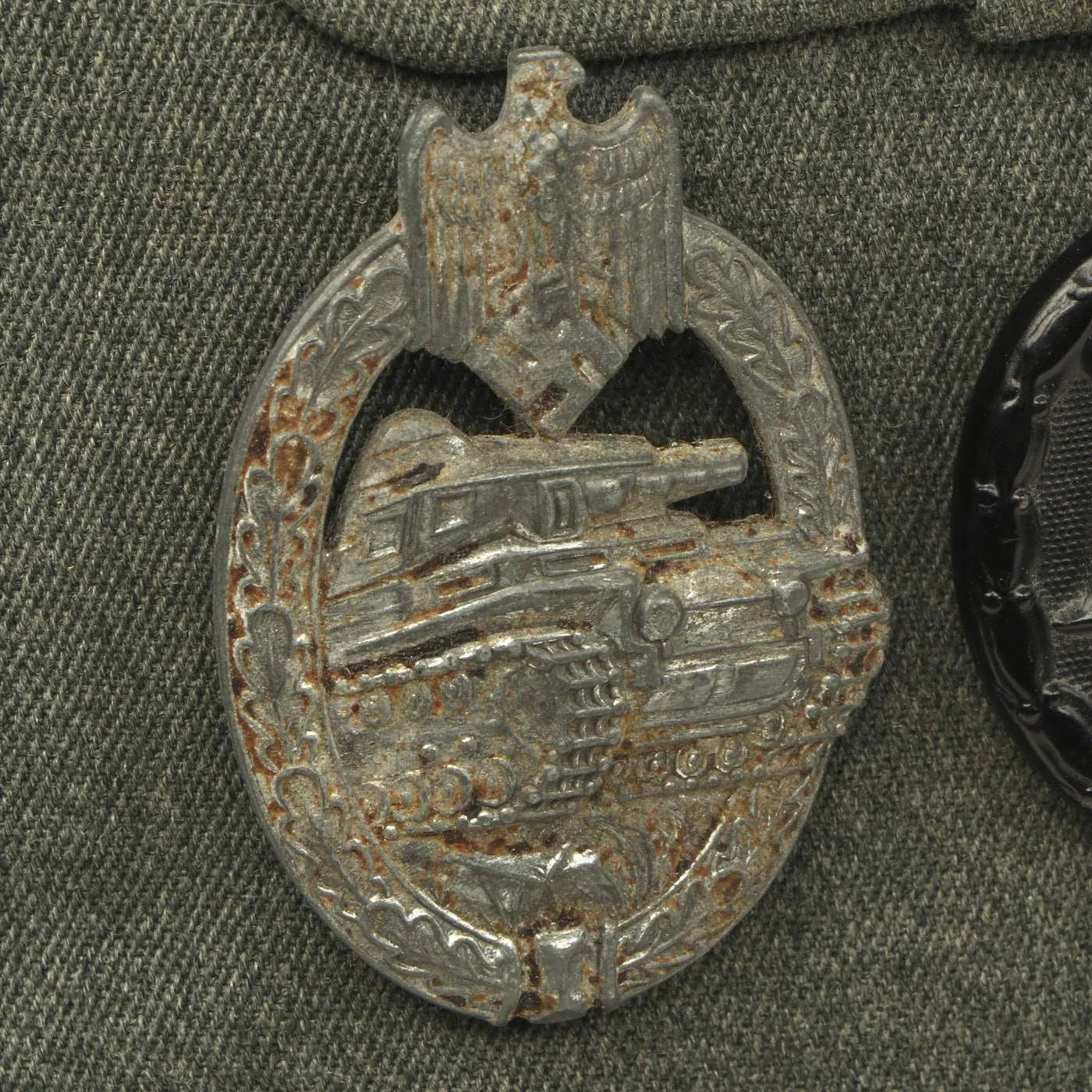 Original German WWII Panzer Tank Officer M40 Feldbluse with Badges - Dated 1942