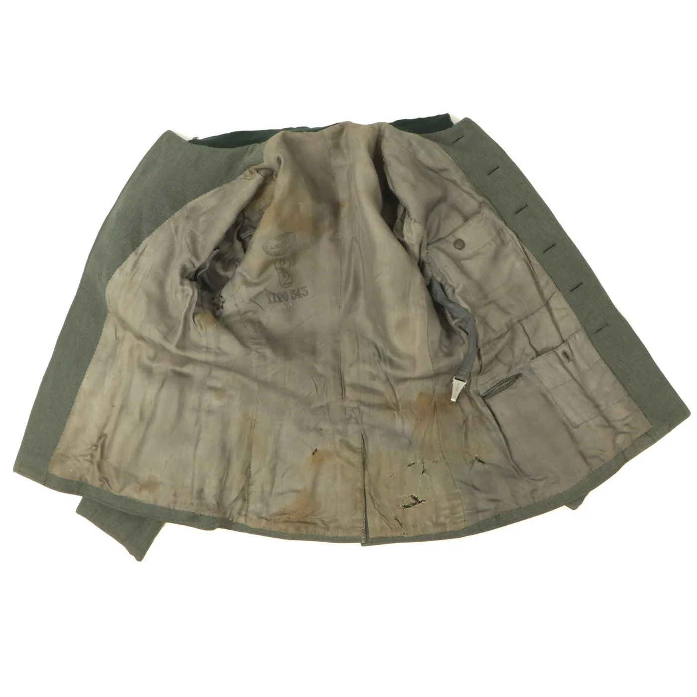 Original German WWII Panzer Tank Officer M40 Feldbluse with Badges - Dated 1942