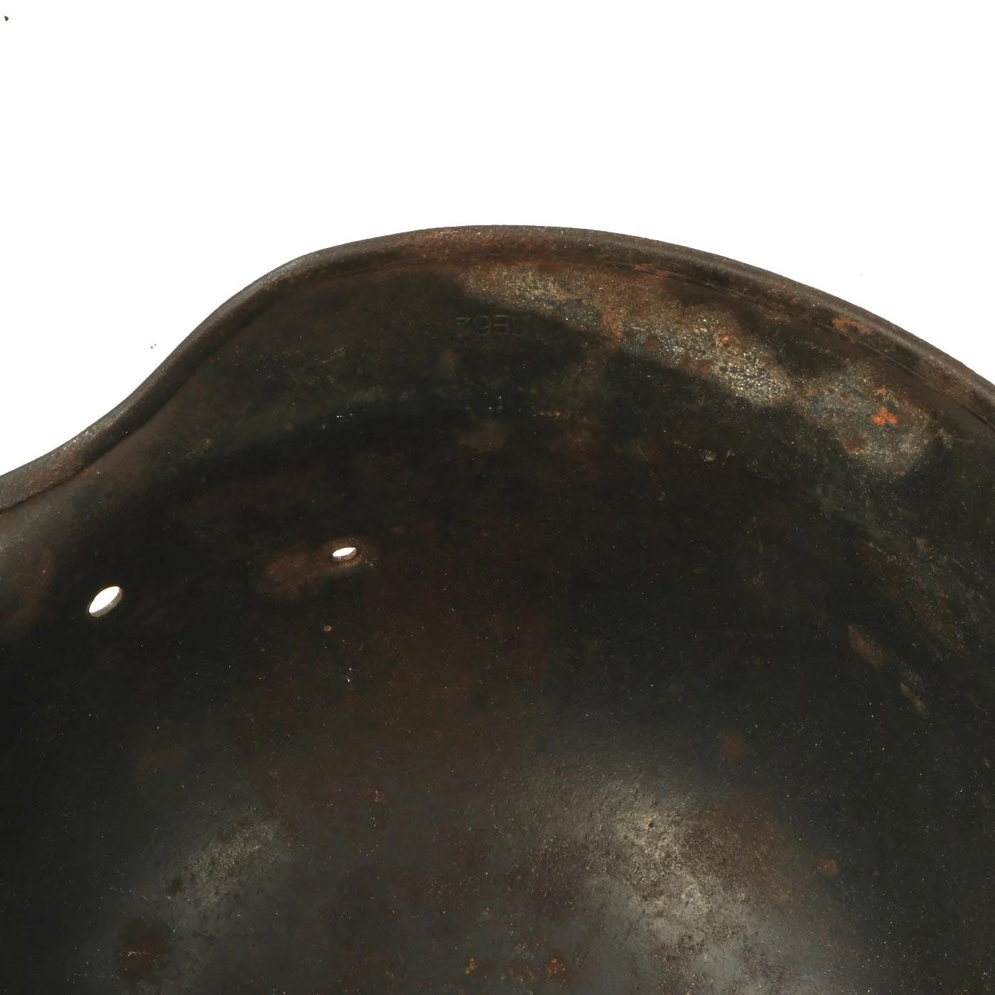 Original German WWII Service Worn M40 Single Decal Luftwaffe Helmet Shell with Textured Paint - SE62