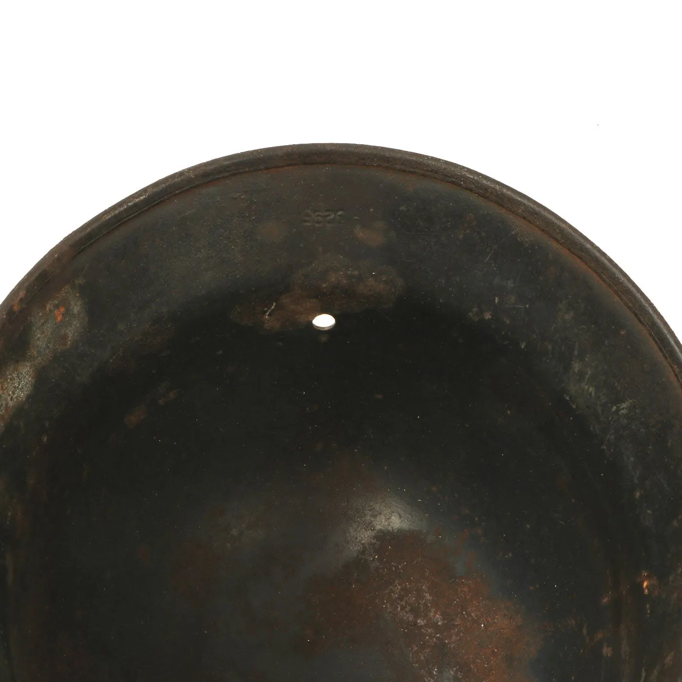 Original German WWII Service Worn M40 Single Decal Luftwaffe Helmet Shell with Textured Paint - SE62