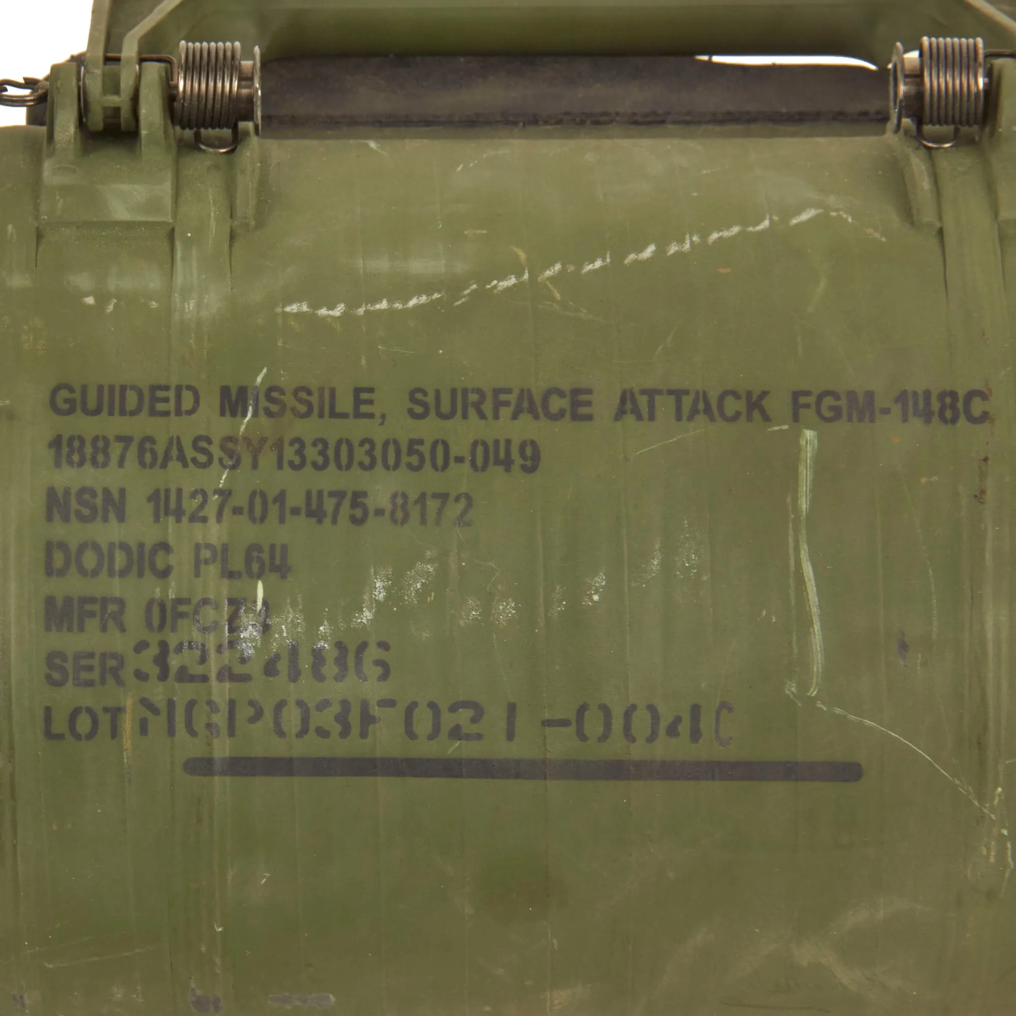 Original U.S. Global War on Terror FGM-148C Javelin Launch Tube Assembly Without Command Launch Unit