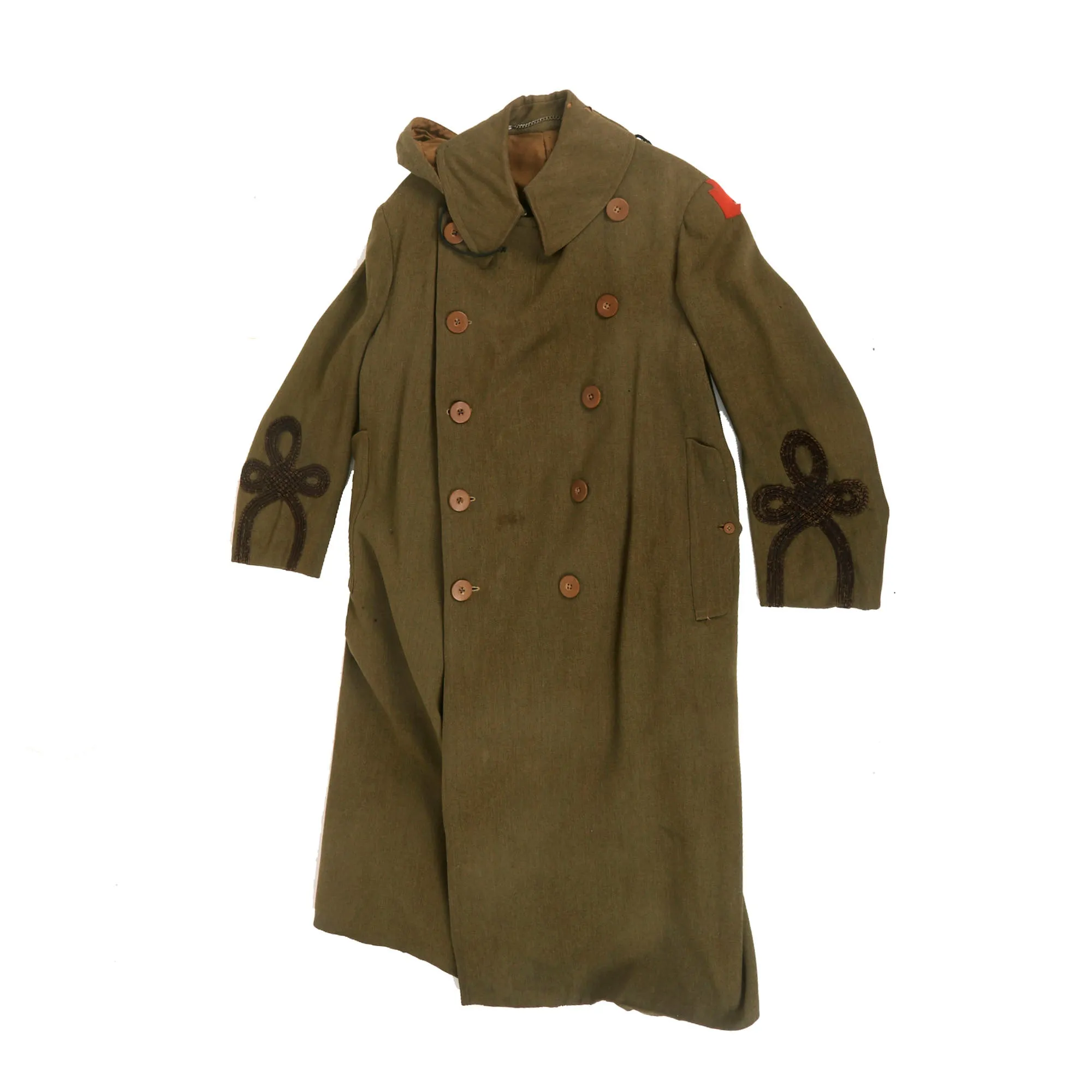 Original U.S. WWI Named 28th Keystone Division Judge Advocate’s Officer’s Greatcoat with Extremely Scarce Hood & Lieutenant Colonel Chicken Gut Ranks - Cleon Nivelle Berntheizel - Pennsylvania National Guard