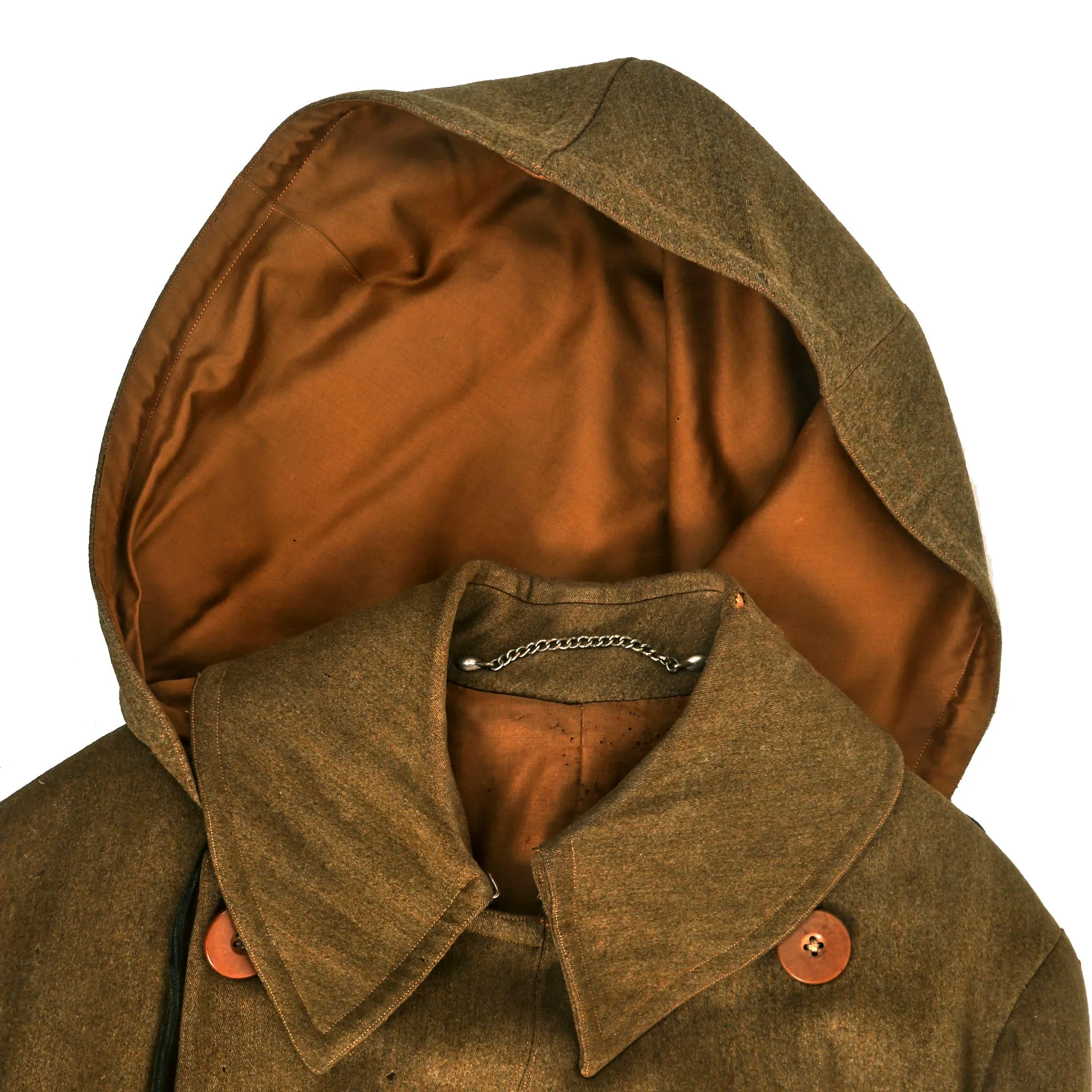 Original U.S. WWI Named 28th Keystone Division Judge Advocate’s Officer’s Greatcoat with Extremely Scarce Hood & Lieutenant Colonel Chicken Gut Ranks - Cleon Nivelle Berntheizel - Pennsylvania National Guard