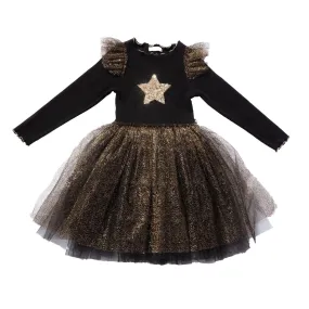 Petite Hailey Star Frill Tutu Dress - Black