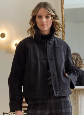Pierce Mix Media Quilted Jacket | Black