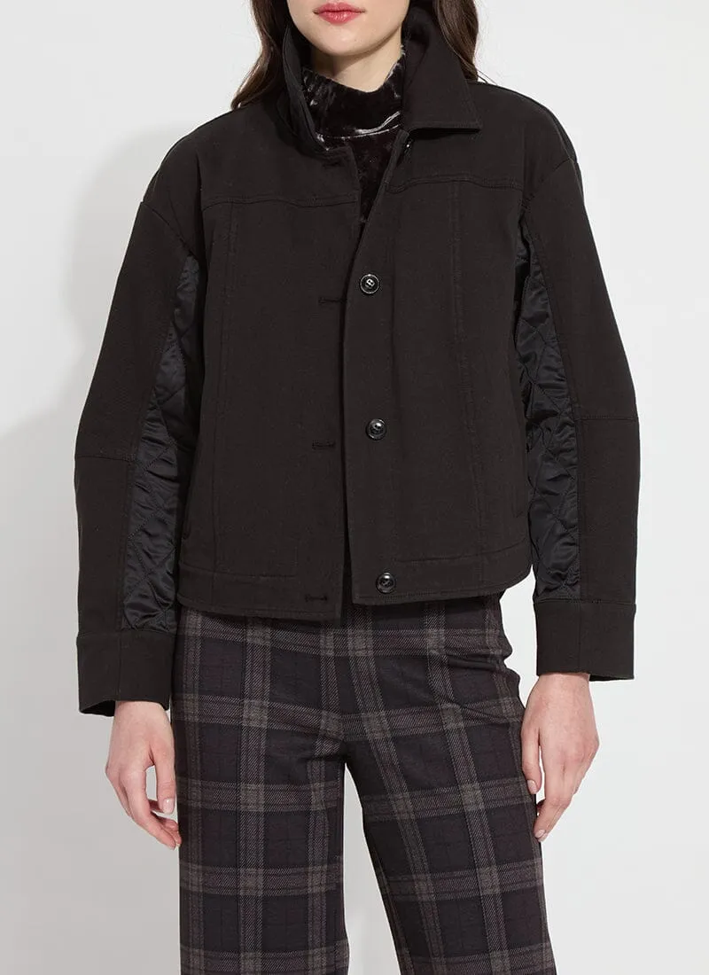Pierce Mix Media Quilted Jacket | Black
