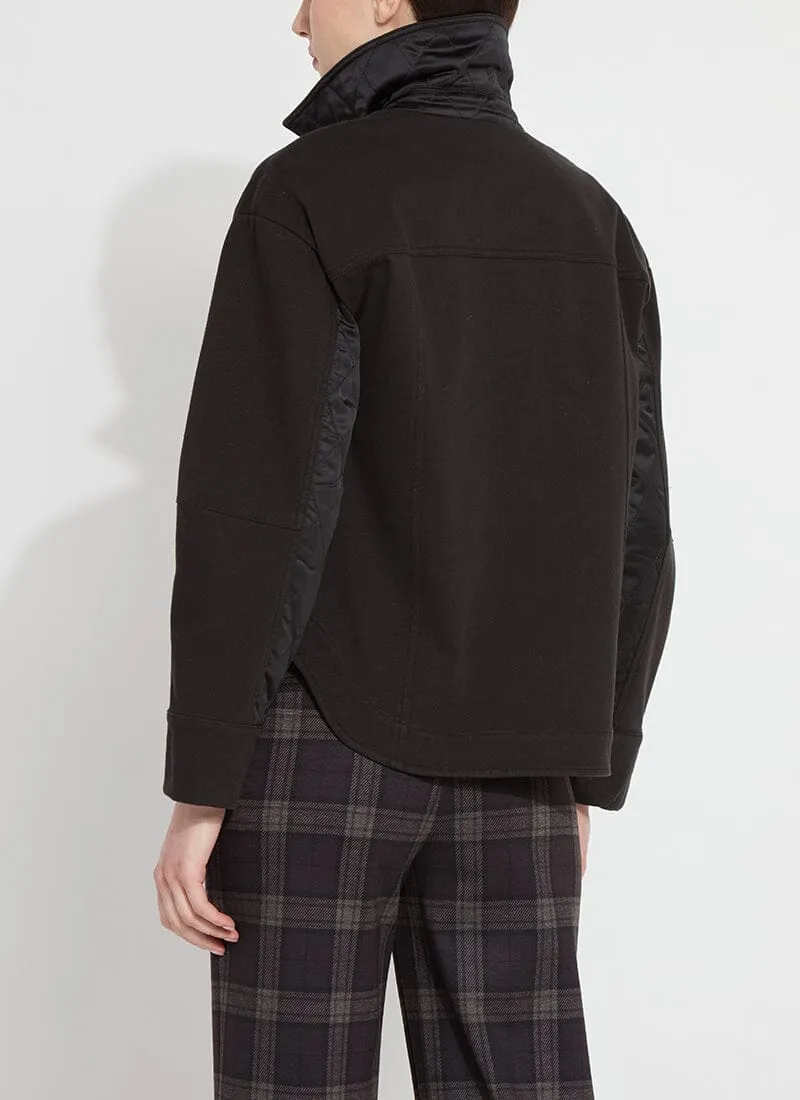 Pierce Mix Media Quilted Jacket | Black